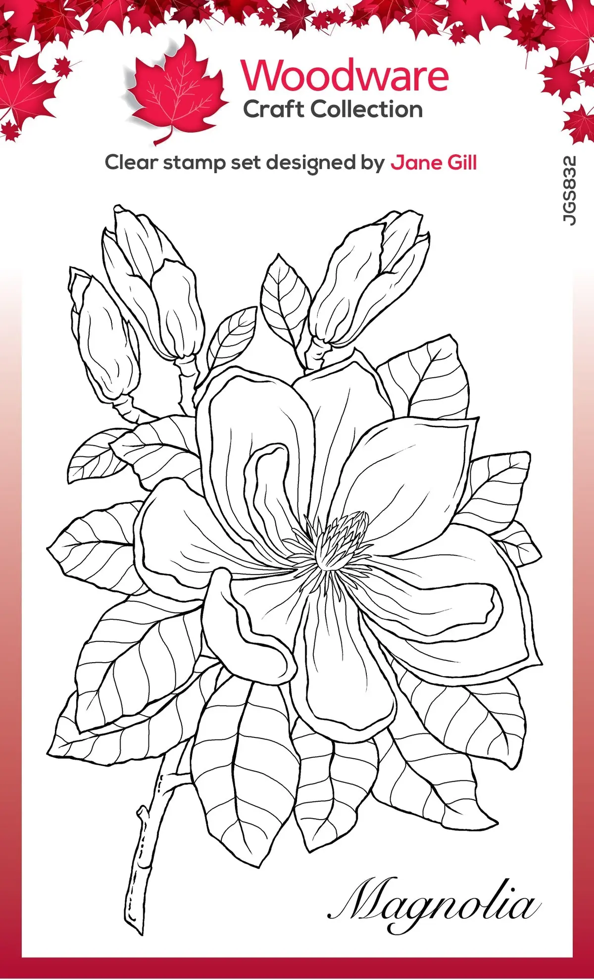 Woodware Clear Singles Magnolia 4 In X 6 In Stamp 1