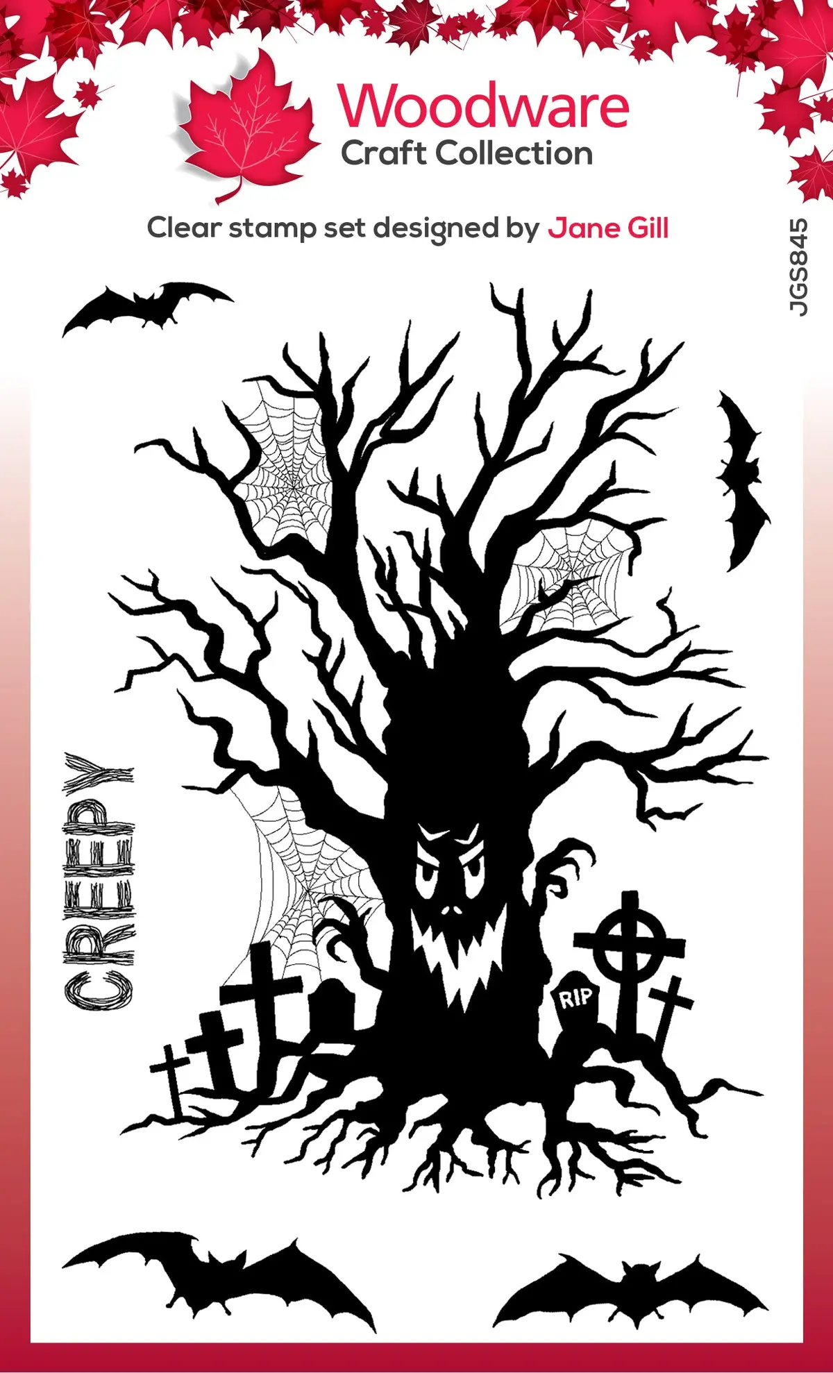 Woodware Clear Singles Haunted Tree 4 In X 6 In Stamp Set 1
