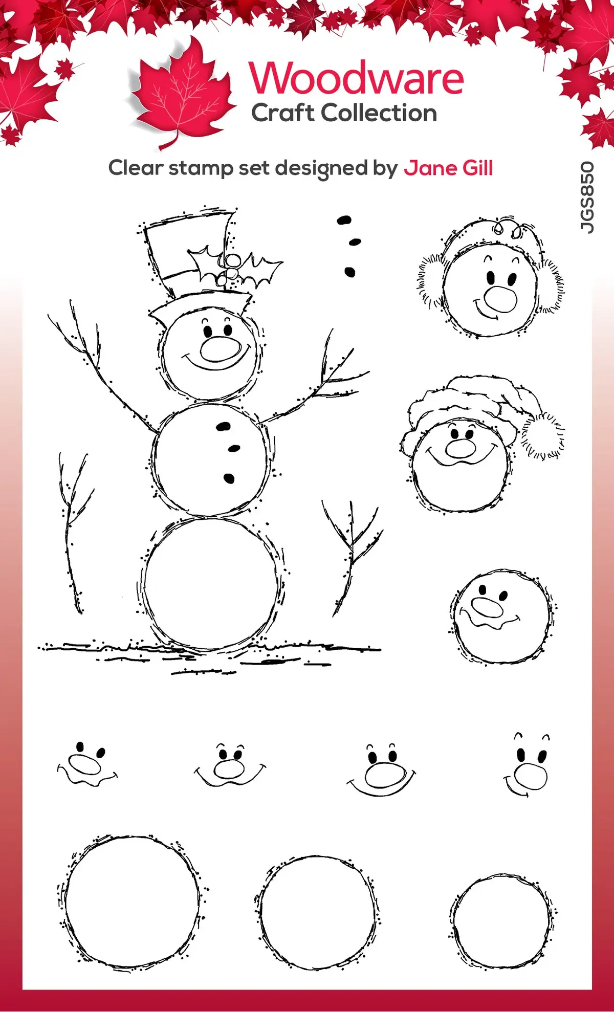 Woodware Clear Singles Bubble Snowmen 4 In X 6 In Stamp Set 1
