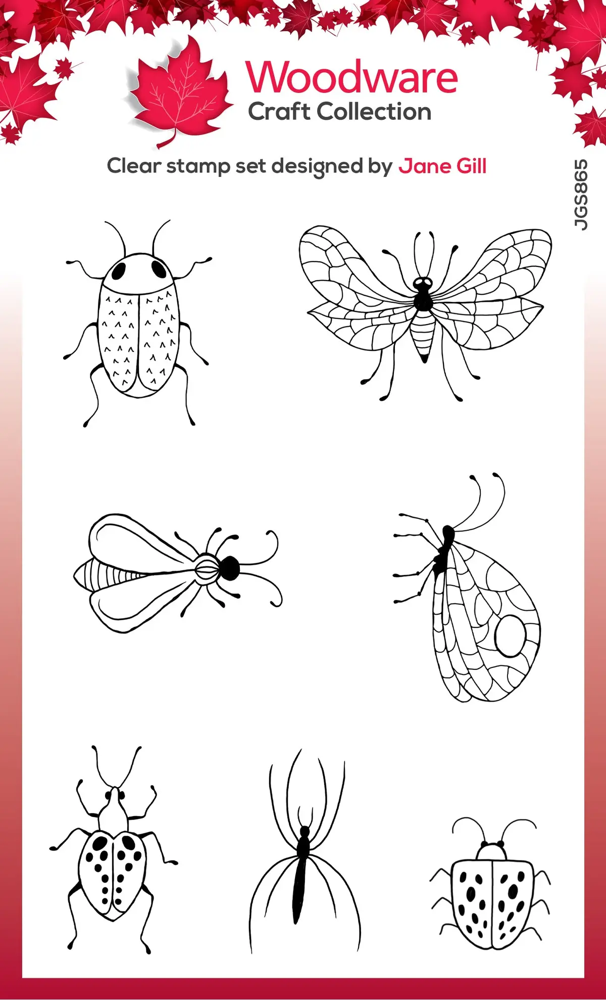 Woodware Clear Singles Bug Doodles 4 In X 6 In Stamp Set 1