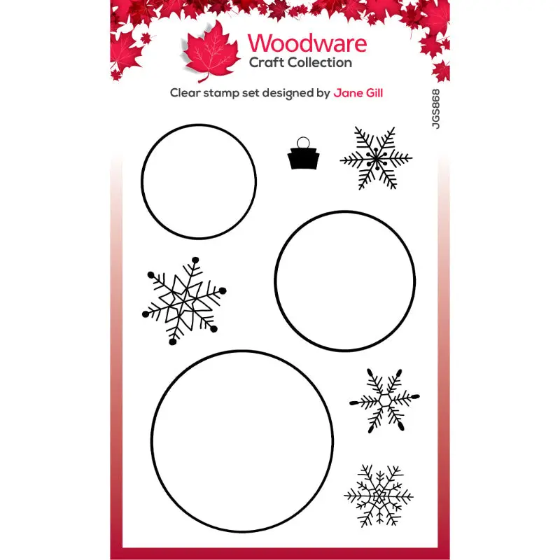 Woodware Clear Singles Paintable Baubles Circles 4 In X 6 In Stamp Set 1