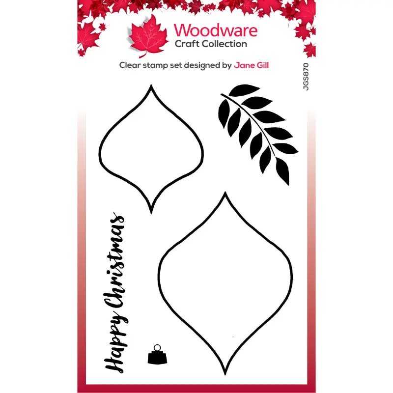 Woodware Clear Singles Paintable Baubles Peardrops 4 In X 6 In Stamp Set 1