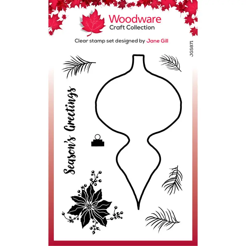 Woodware Clear Singles Paintable Shapes Fancy Drop 4 In X 6 In Stamp Set 1