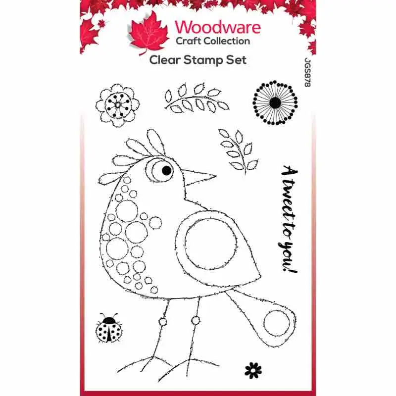 Woodware Clear Singles Bubble Birds Lola 4 In X 6 In Stamp Set 1