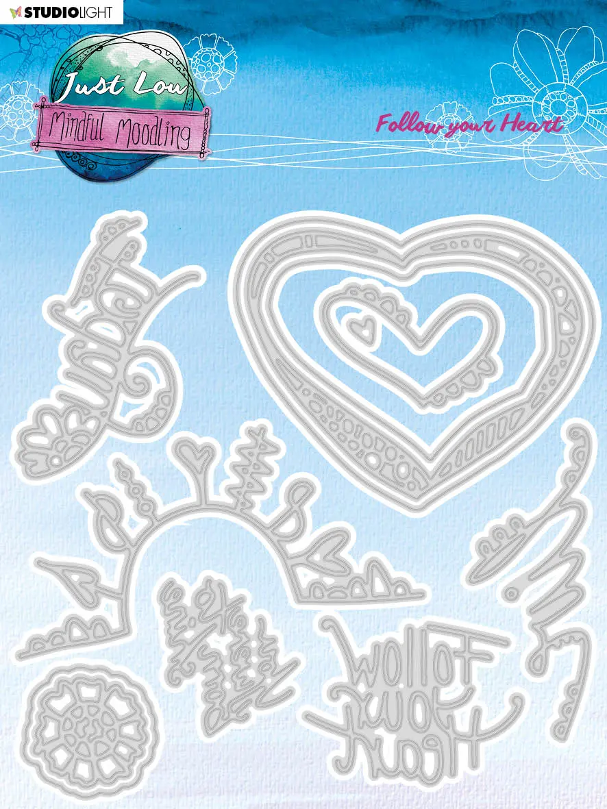Jl Cutting Die Follow Your Heart Mindful Moodling 145X145x1mm 1 Pc Nr.193 1