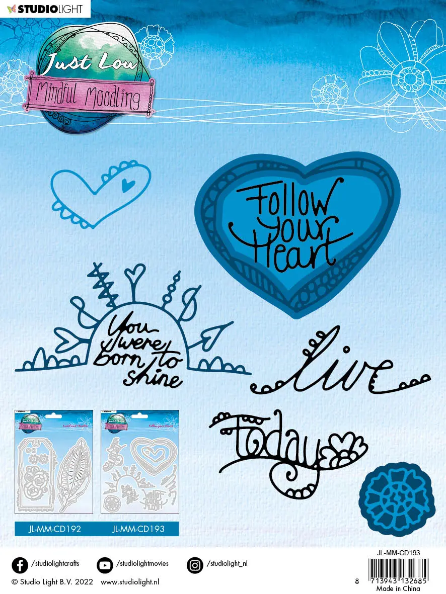 Jl Cutting Die Follow Your Heart Mindful Moodling 145X145x1mm 1 Pc Nr.193 2