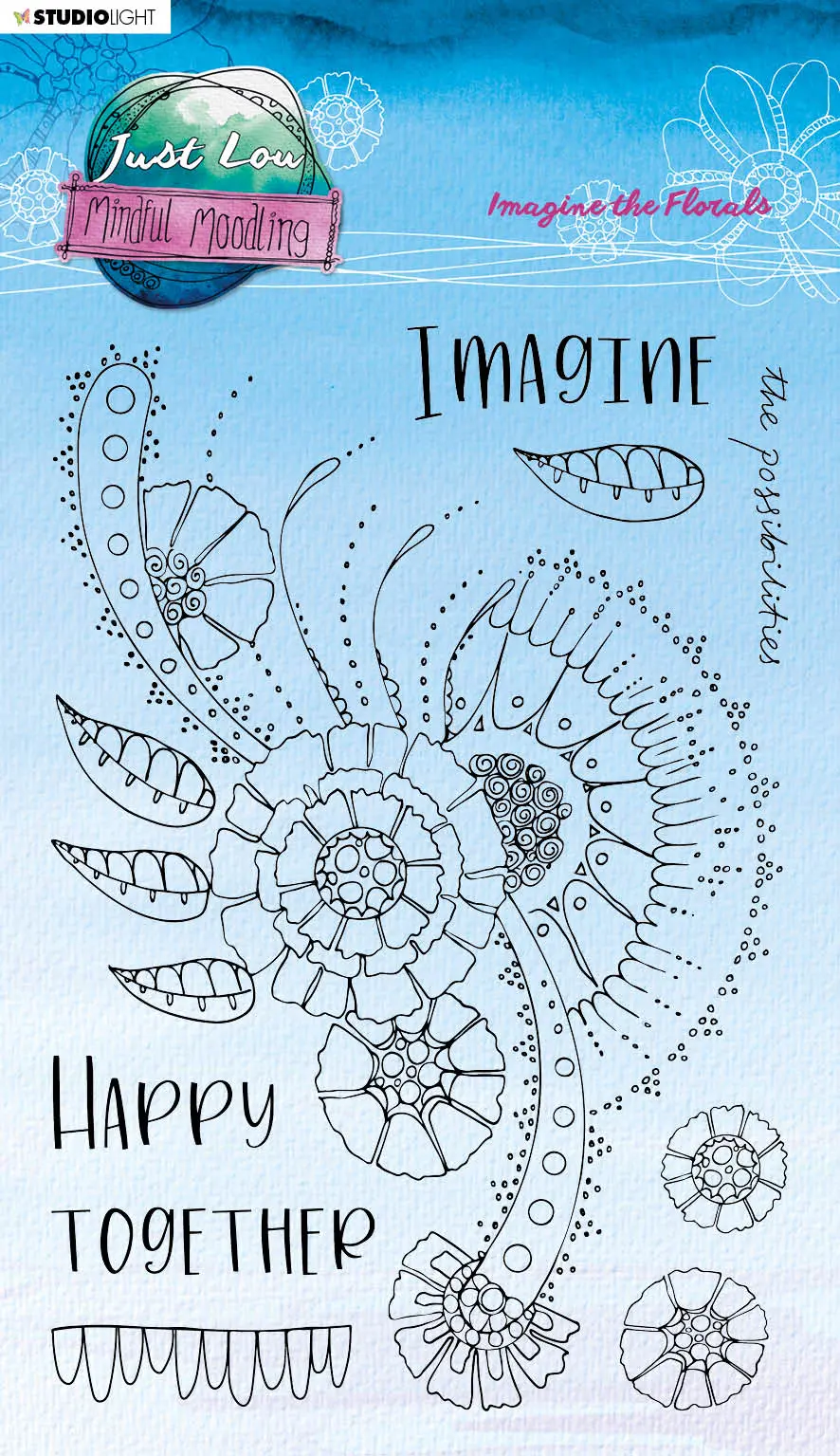 Jl Clear Stamp Imagine The Florals Mindful Moodling 148X210x3mm 1 Pc Nr.189 1