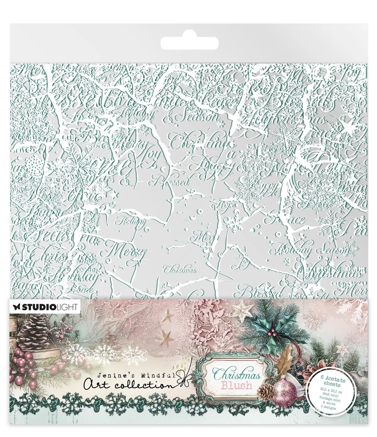 Jma Acetate Sheets White & Vintage Mint Christmas Blush 6 Sheets 1