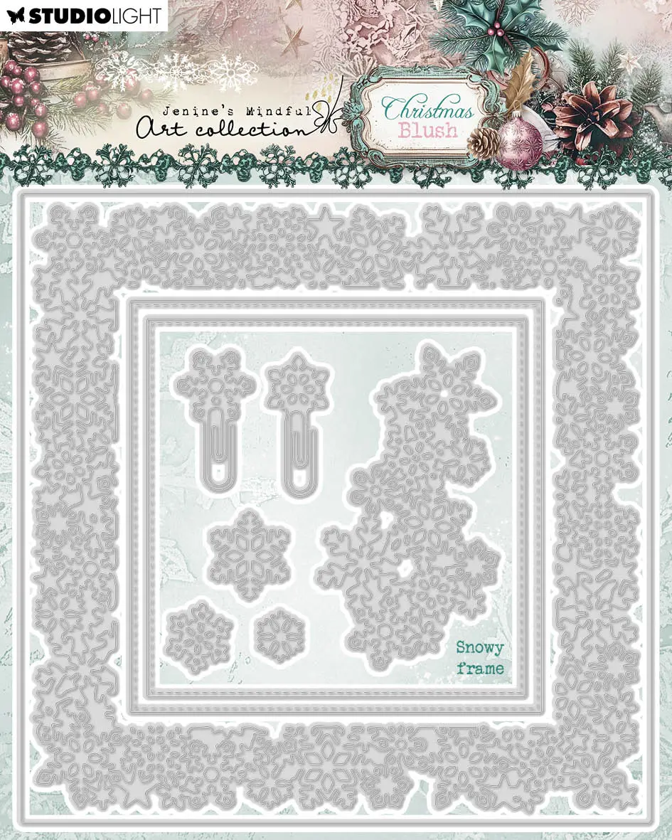 Jma Cutting Die Snowy Frame Christmas Blush 10 Pieces 1