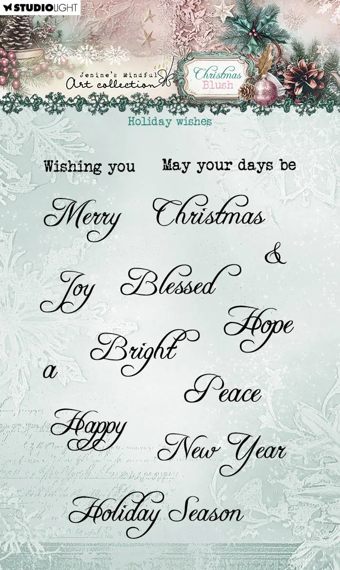 Jma Clear Stamp Holiday Wishes Christmas Blush 14 Pieces 1