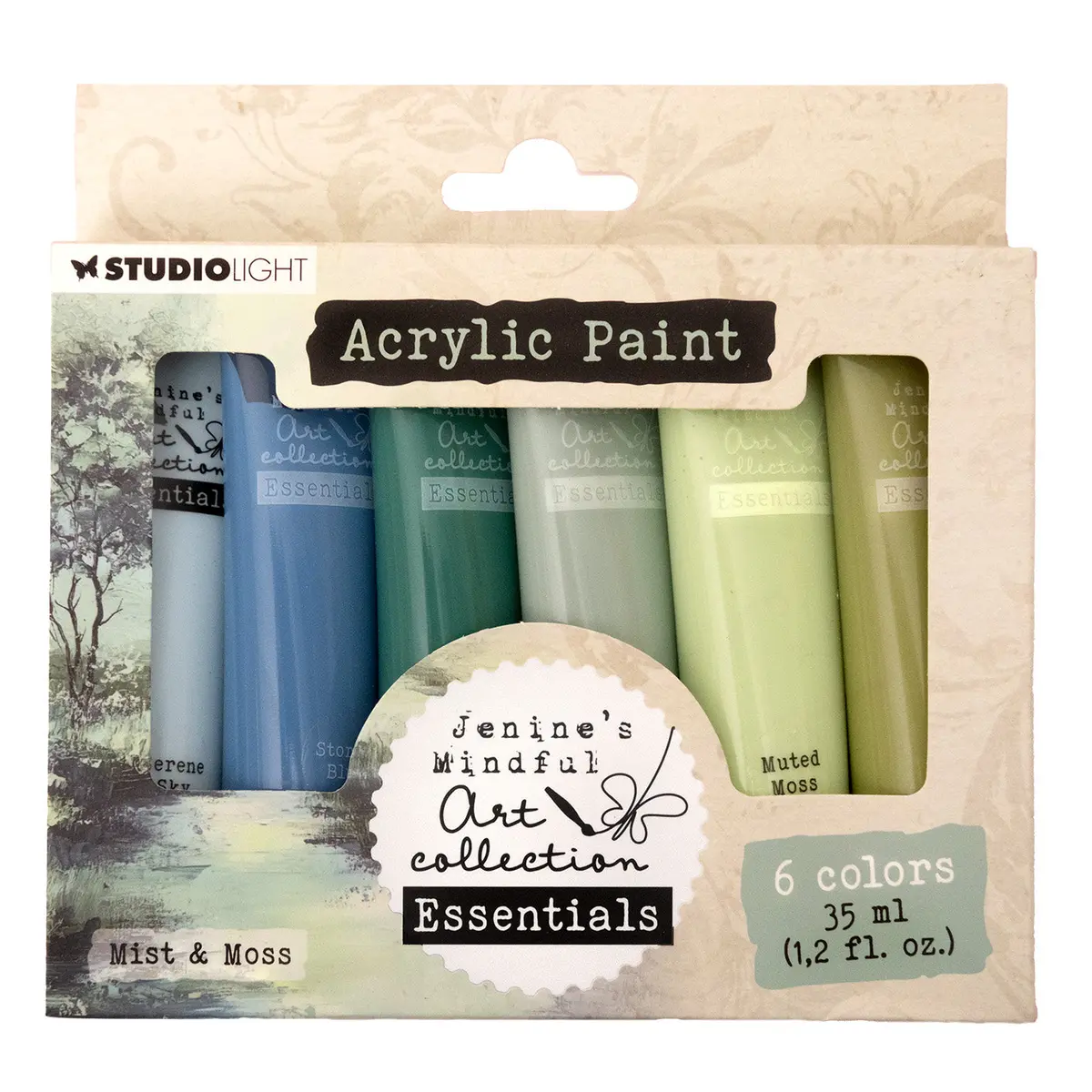 Jma Acrylic Paint Mist & Moss Essentials 172X154x25mm 6 Pieces 1