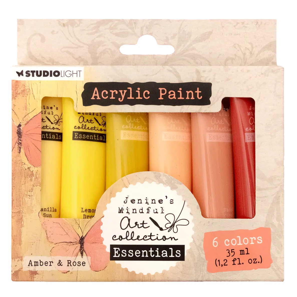 Jma Acrylic Paint Amber & Rose Essentials 172X154x25mm 6 Pieces 1