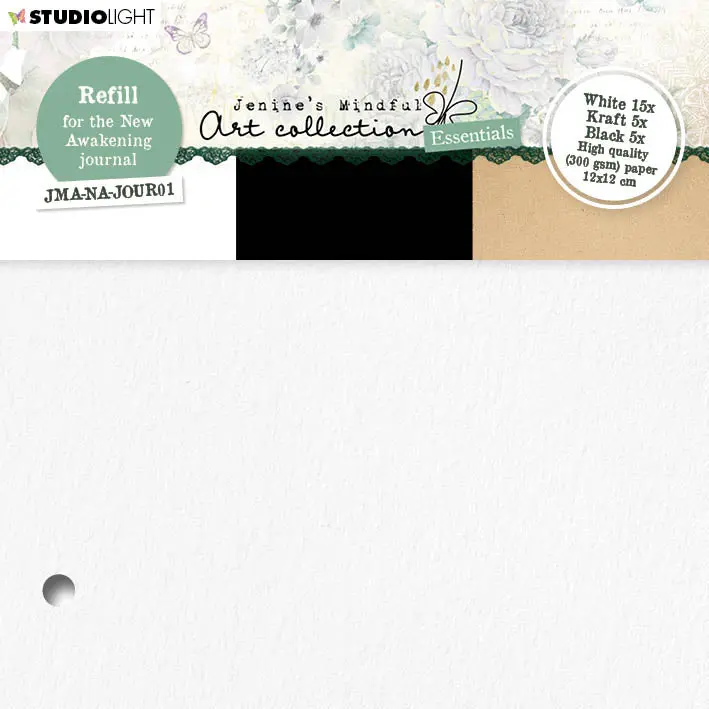 Jma Journal Pages For Jma-Na-Jour01 White/Black/Kraft Essentials 120X120x8mm 25 Sh Nr.10 1