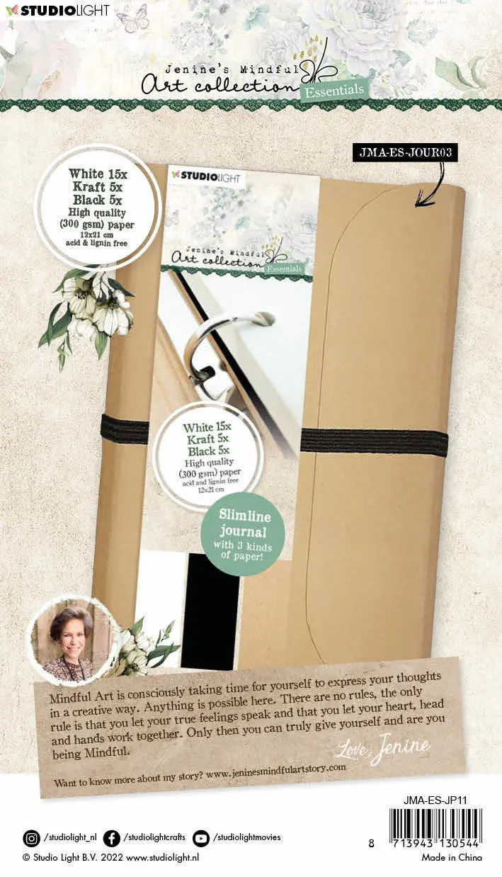 Jma Journal Pages For Jma-Es-Jour03 White/Black/Kraft Essentials 120X210x8mm 25 Sh Nr.11 2