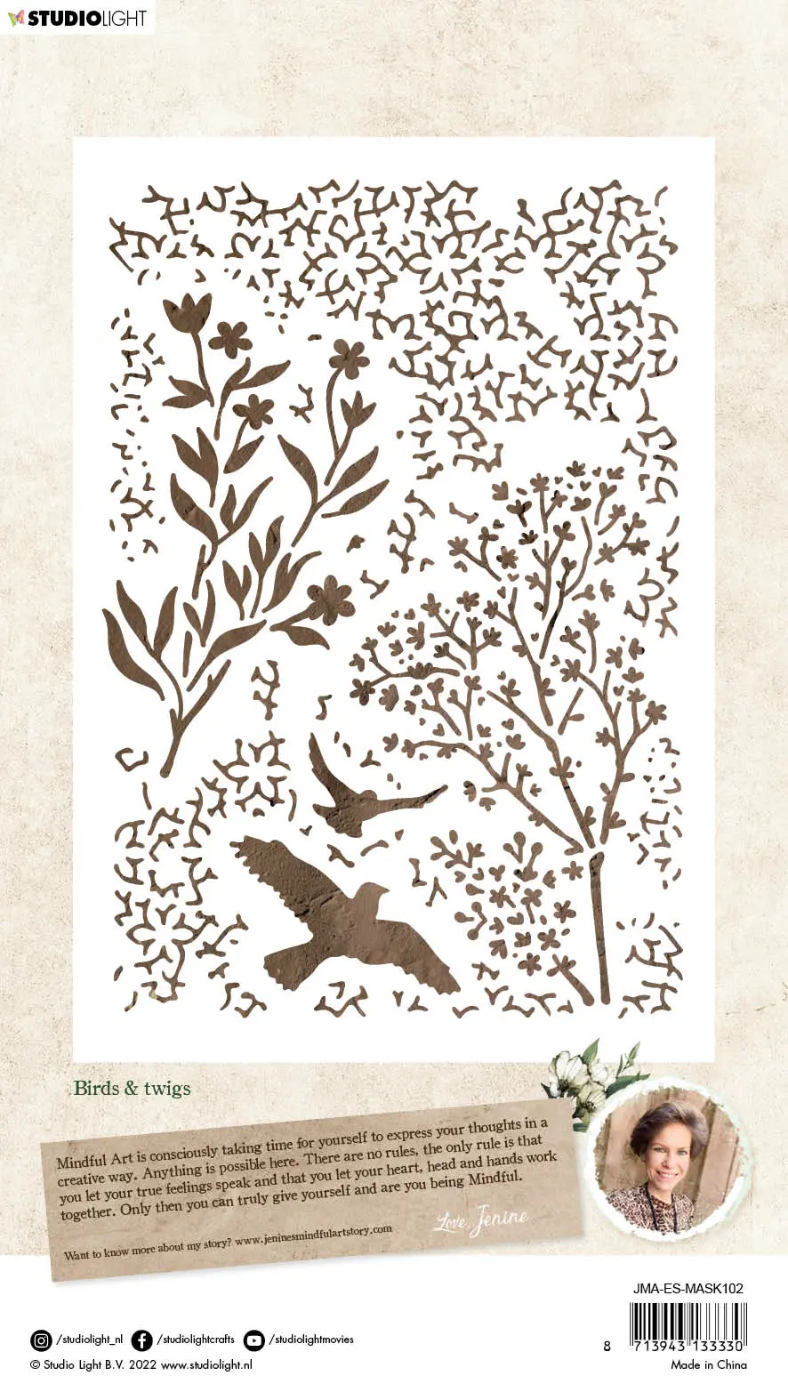 Jma Mask Birds & Twigs Essentials 148X210x1mm 1 Pc Nr.102 2