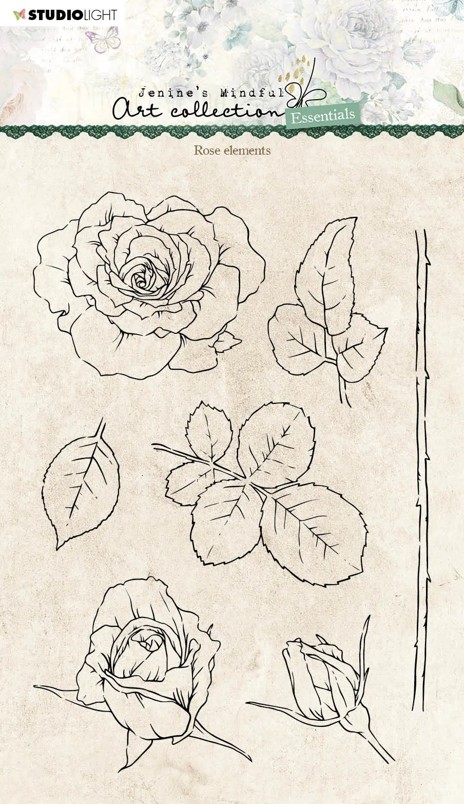 Jma Clear Stamp Rose Elements Essentials 148X210x4mm 1 Pc Nr.138 1