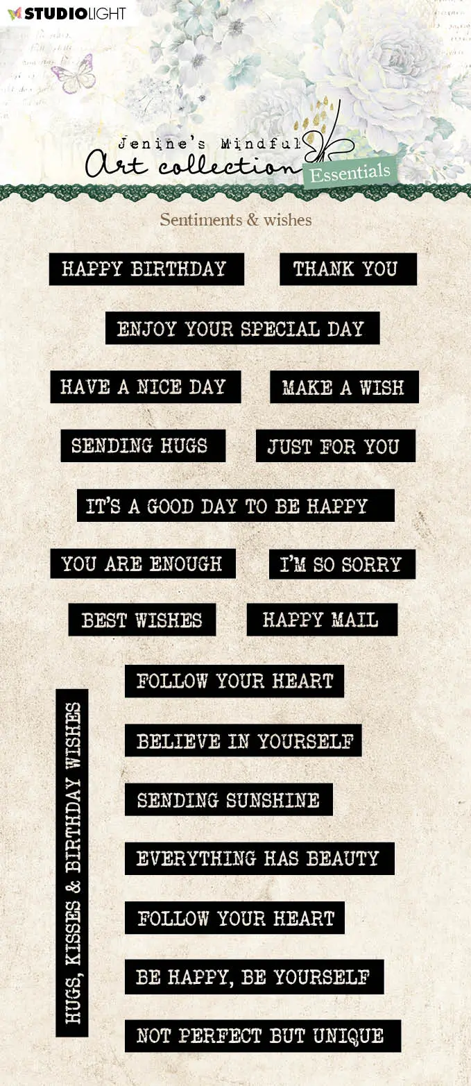 Jma Clear Stamp Sentiments & Wishes Essentials 105X210x3mm 20 Pc Nr.340 1