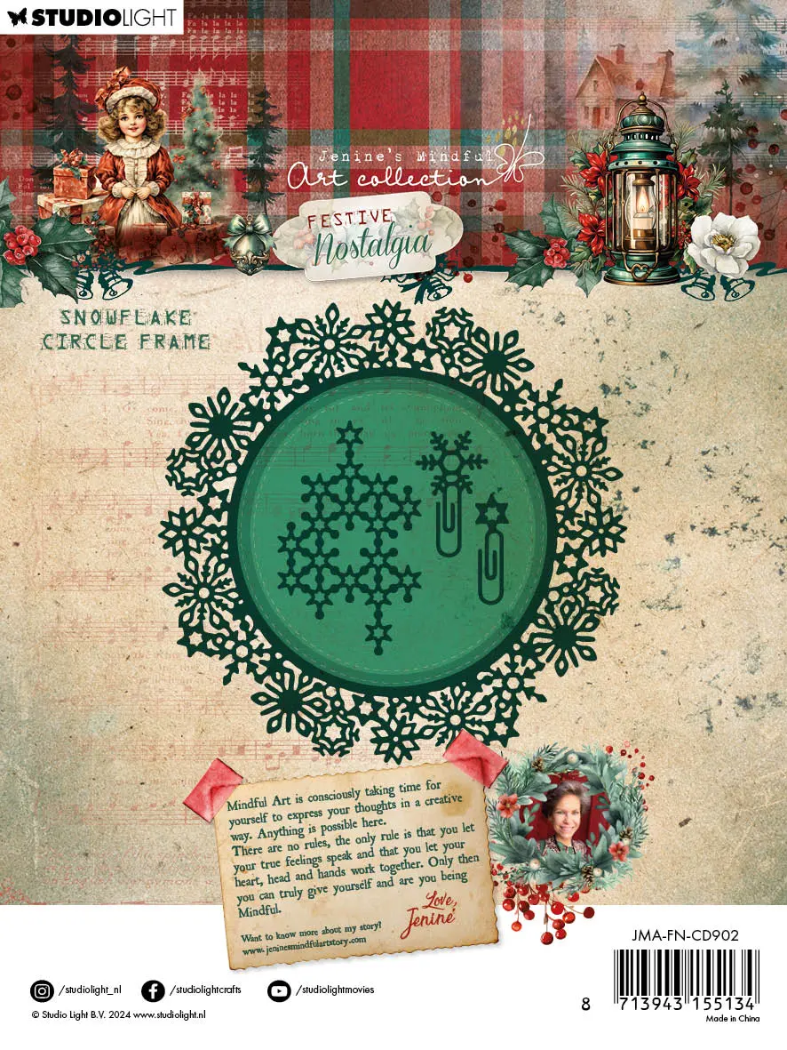 Jma Cutting Die Snowflake Circle Frame Festive Nostalgia 6 Pc 2