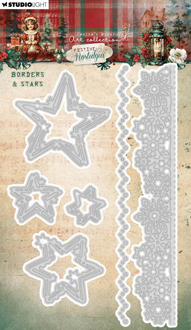 Jma Cutting Die Borders & Stars Festive Nostalgia 6 Pc 1