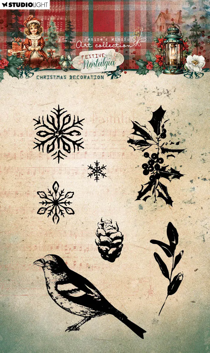 Jma Clear Stamp Christmas Decoration Festive Nostalgia 7 Pc 1