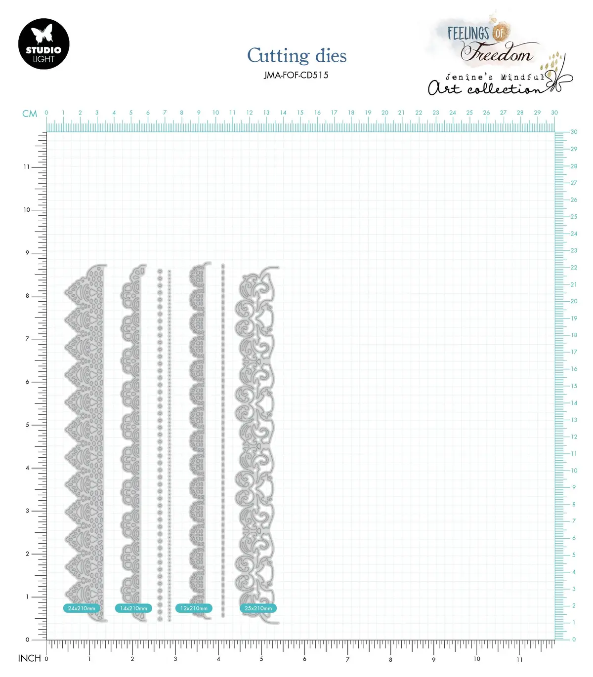 Jma Cutting Die Lace Border Set Feelings Of Freedom 103X210x1mm 7 Pc Nr.515 2