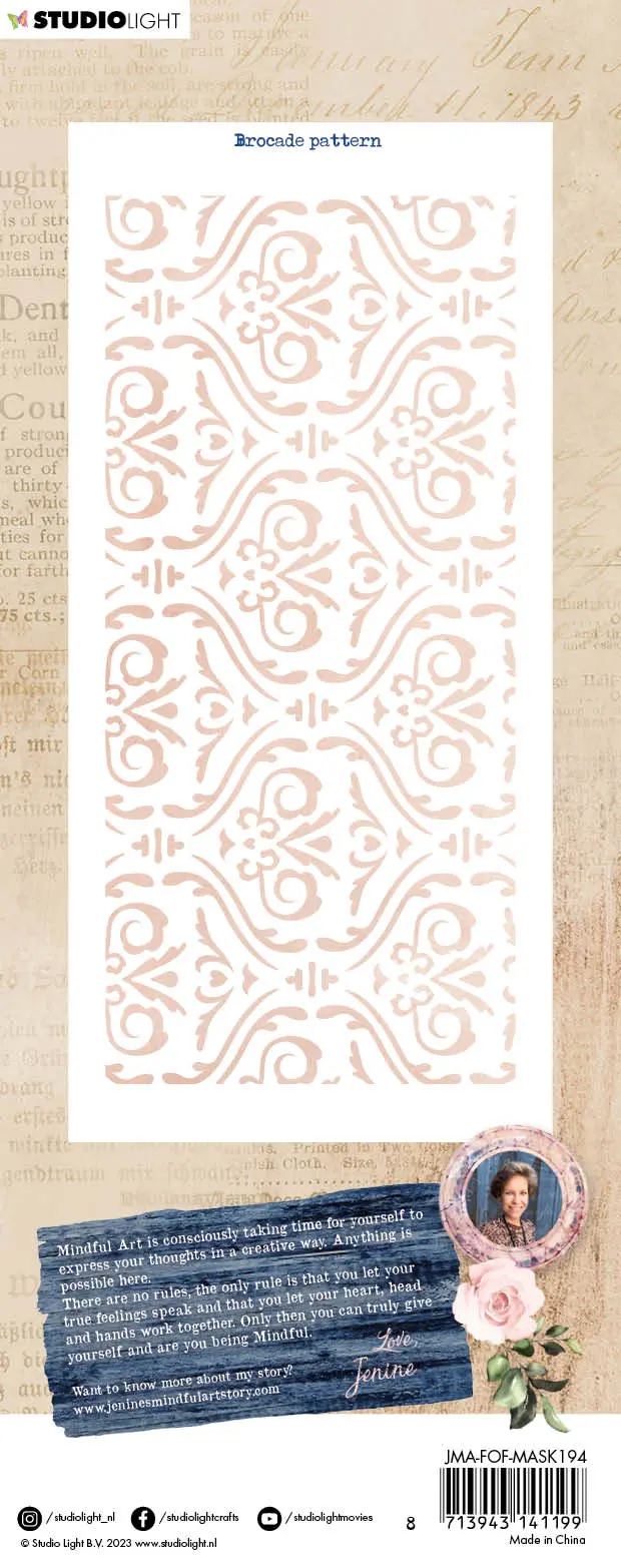 Jma Mask Brocade Pattern Feelings Of Freedom 105X210x1mm 1 Pc Nr.194 2