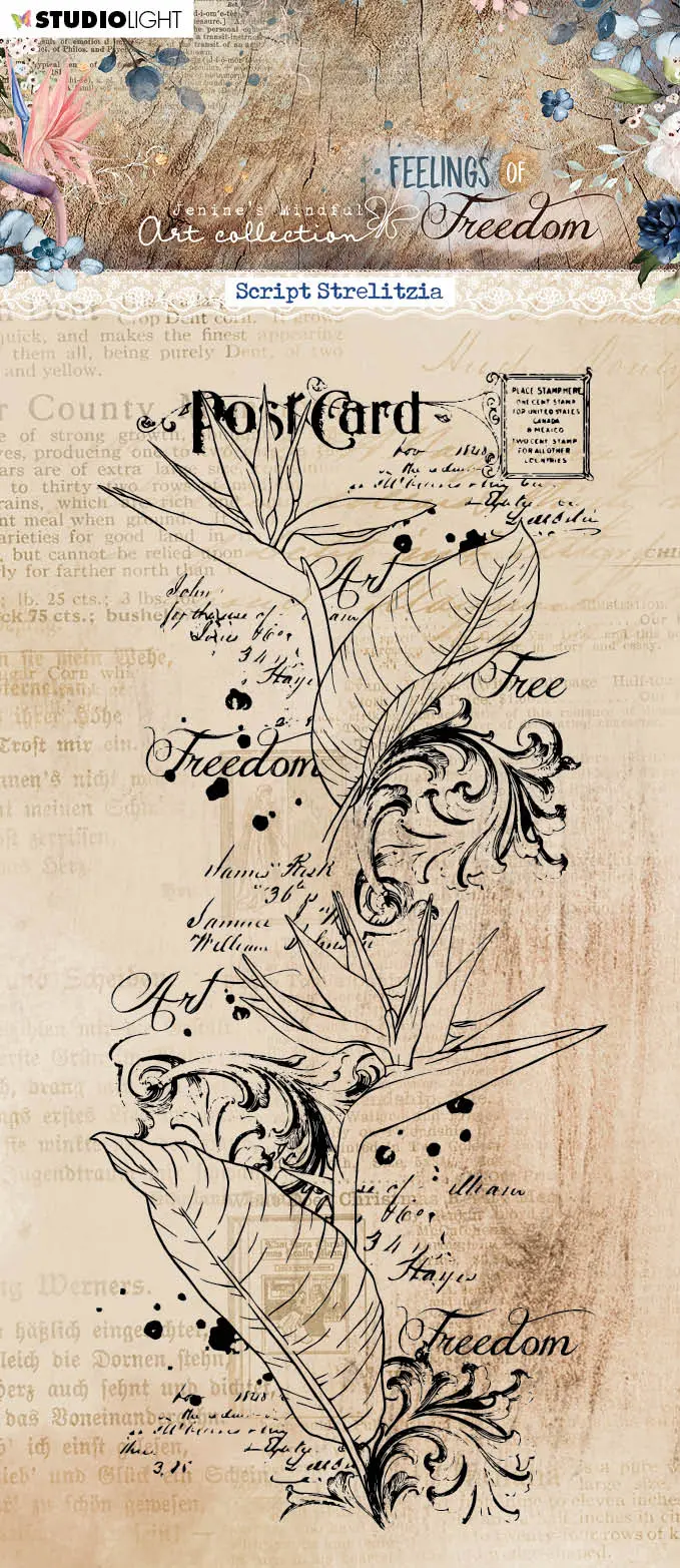 Jma Clear Stamp Script Strelitzia Feelings Of Freedom 88X197x3mm 1 Pc Nr.420 1