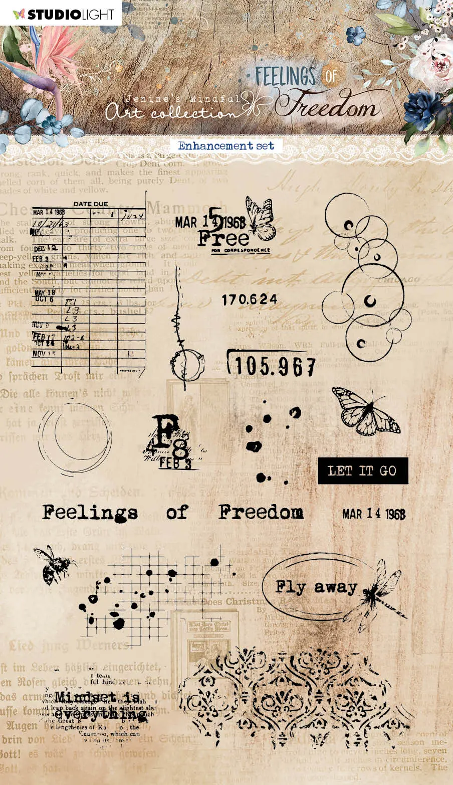 Jma Clear Stamp Enhancement Set Feelings Of Freedom 130X189x3mm 20 Pc Nr.423 1