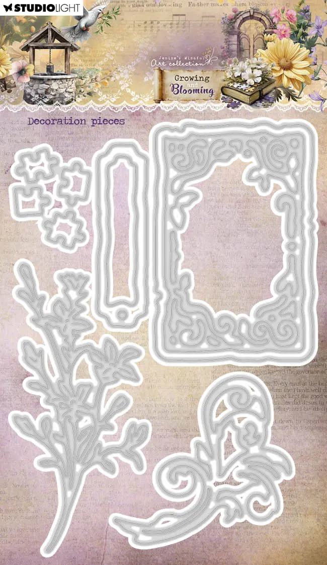 Jma Cutting Die Decoration Pieces Growing & Blooming 7 Pieces 1