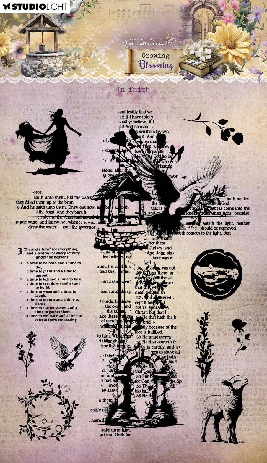 Jma Clear Stamp In Faith Growing & Blooming 11 Pieces 1