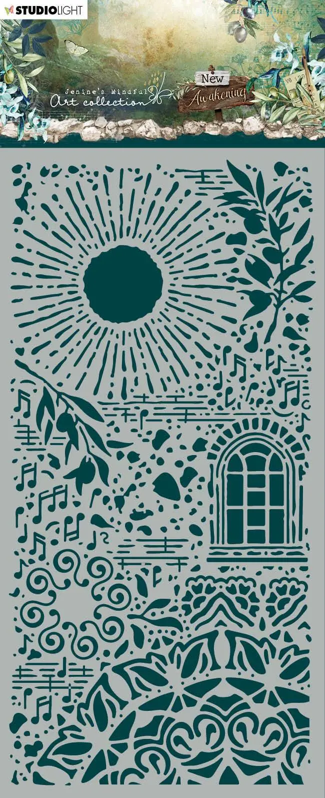 Jma Mask Sun, Window, Branches, Music New Awakening 110X220mm Nr.05 1