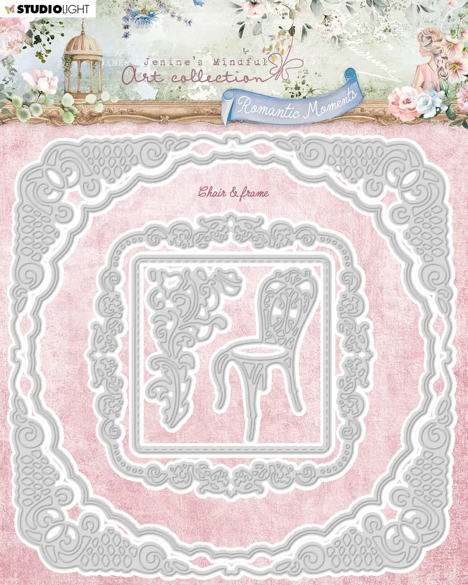 Jma Cutting Die Chair & Frame Romantic Moments 150X150x1mm 6 Pc Nr.572 1
