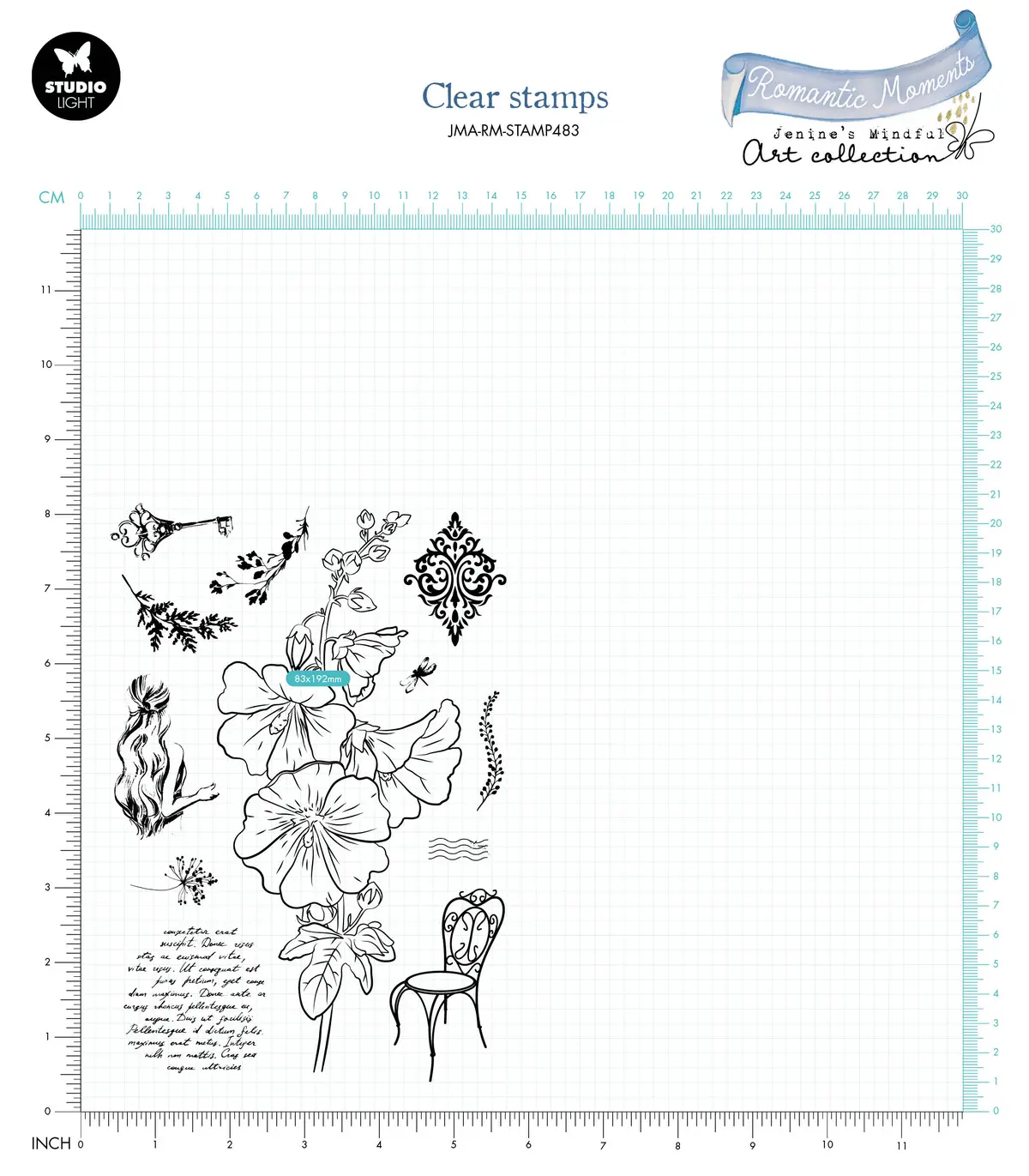 Jma Clear Stamp Hollyhock Romantic Moments 135X197x3mm 12 Pc Nr.483 2