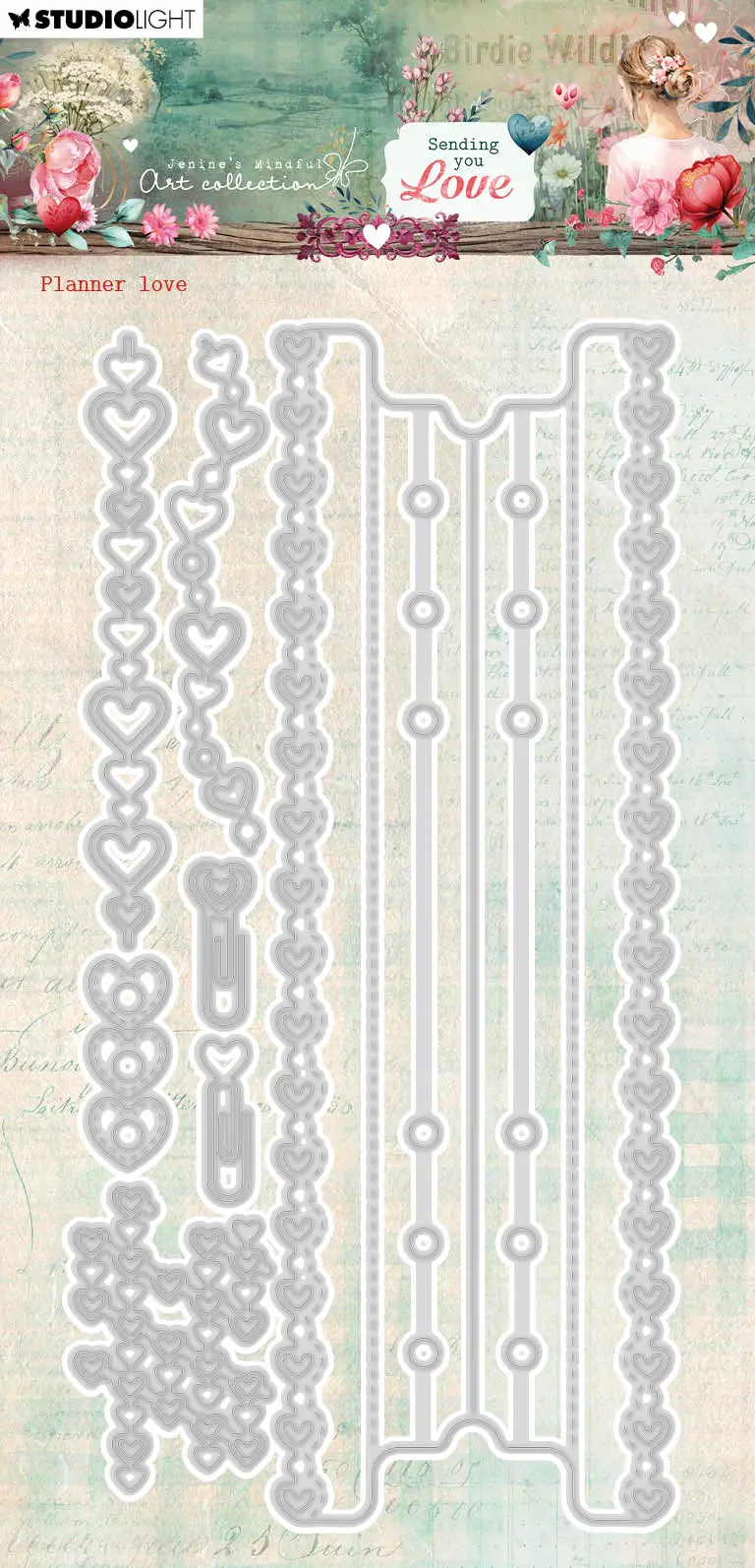 Jma Cutting Die Planner Love Sending You Love 7 Pc 1
