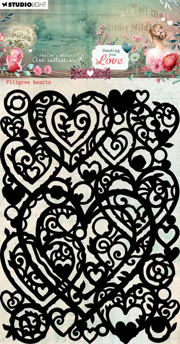 Jma Mask Filigree Hearts Sending You Love 1 Pc 1