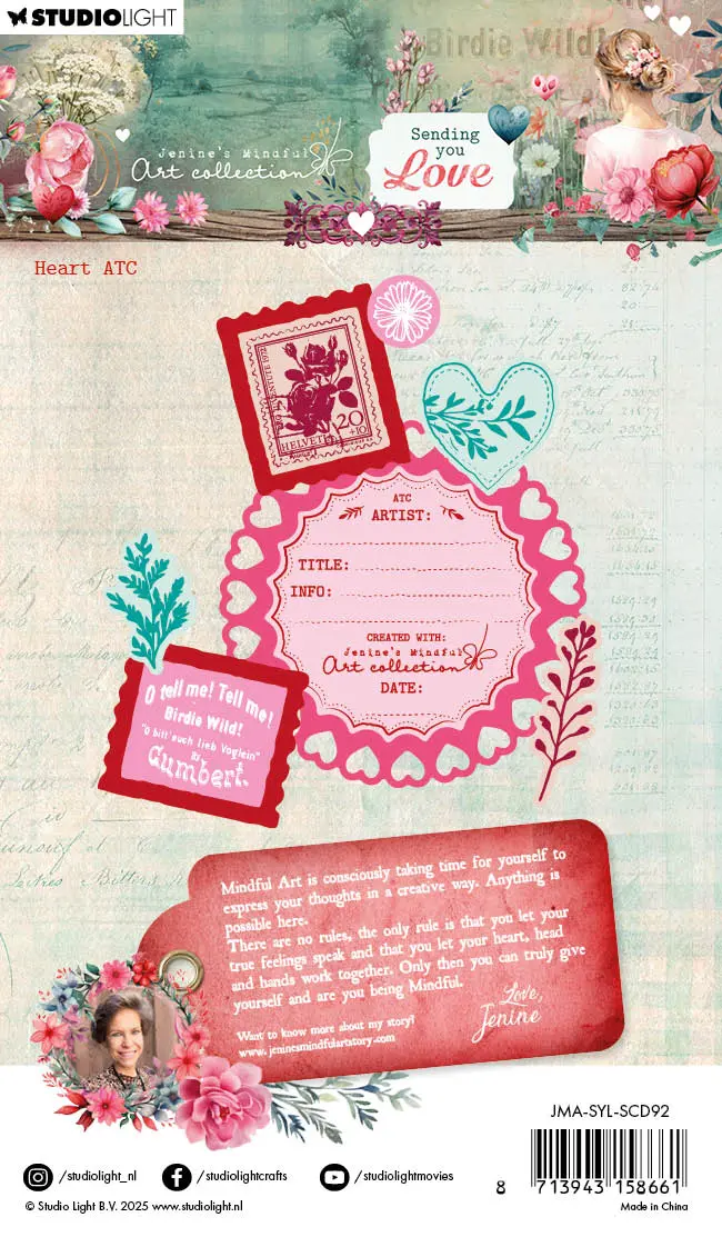 Jma Stamp And Cutting Dies Heart Atc Sending You Love 15 Pc 2