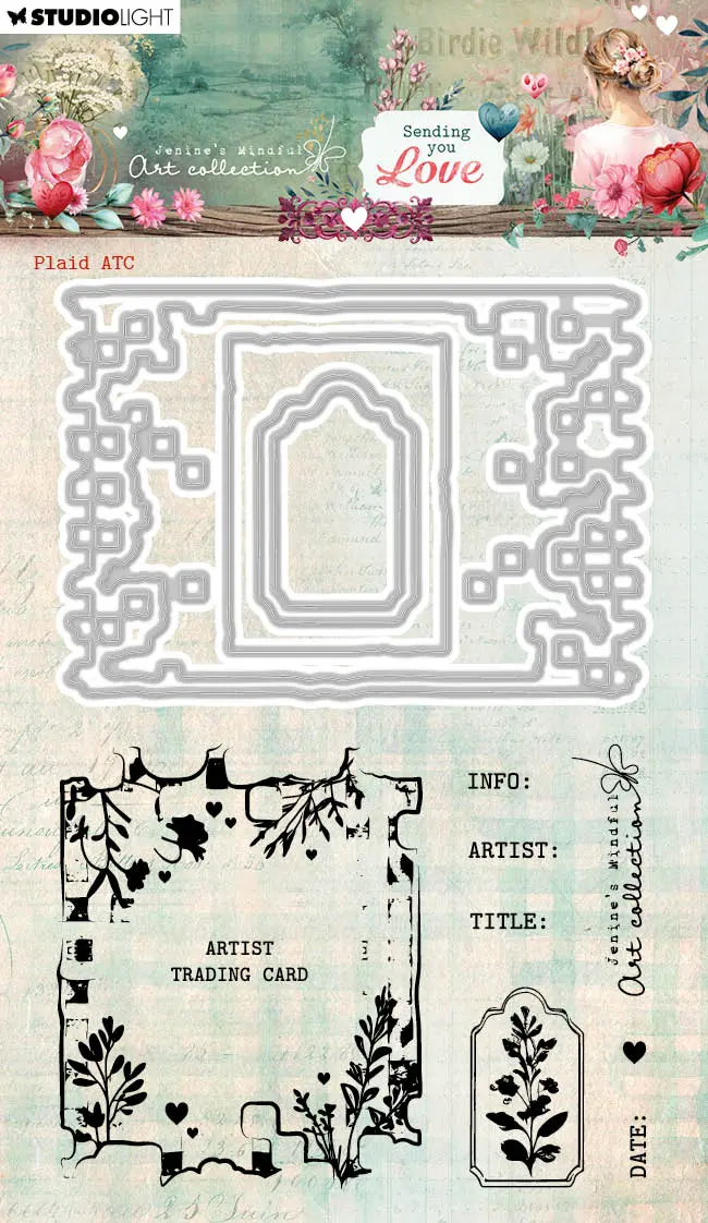 Jma Stamp And Cutting Dies Plaid Atc Sending You Love 14 Pc 1