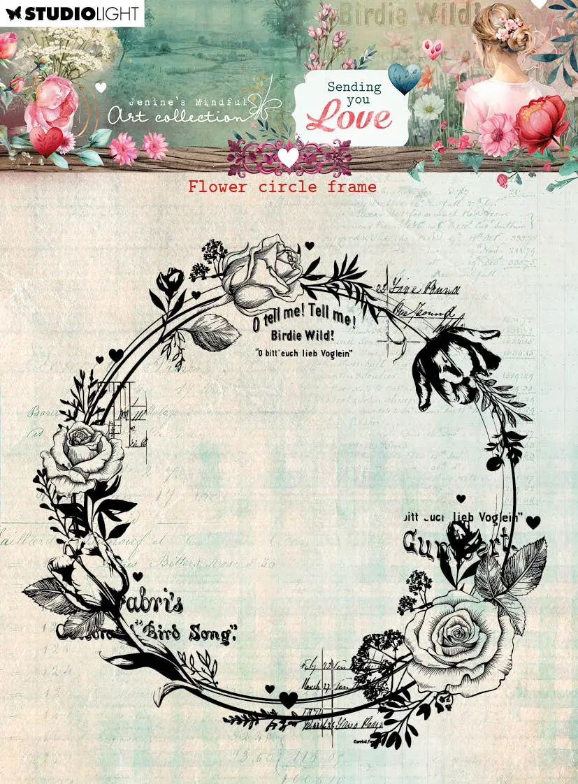 Jma Clear Stamps Flower Circle Frame Sending You Love 1 Pc 1