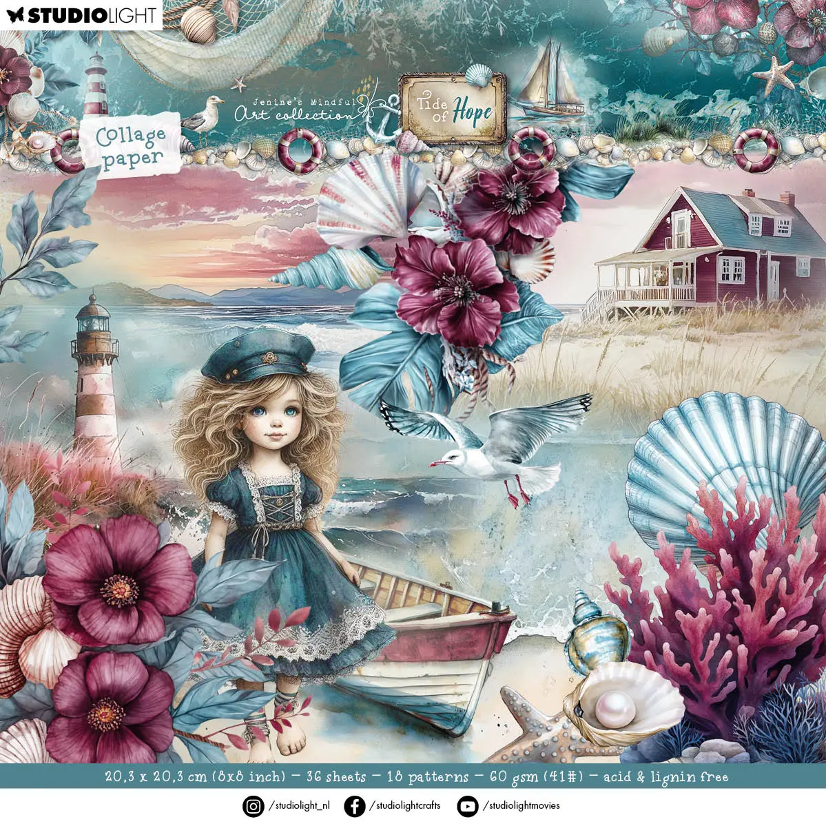 Jma Collage Paper Pad Backgrounds & Elements Tide Of Hope 36 Sheets 1