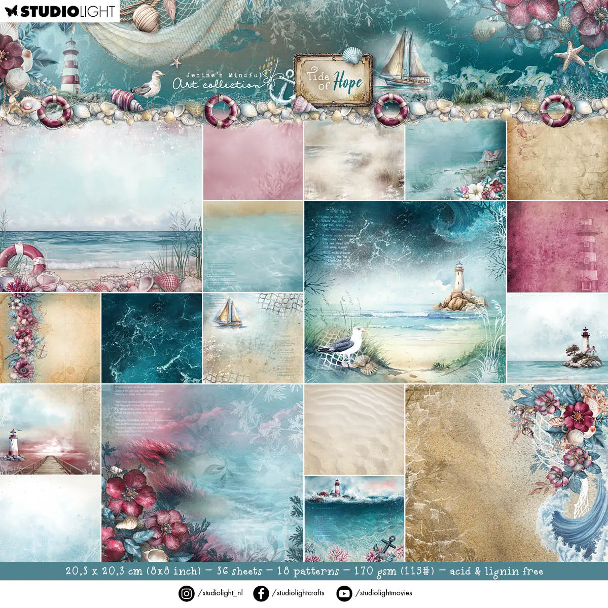 Jma Designer Paper Pad Backgrounds Tide Of Hope 36 Sheets 1