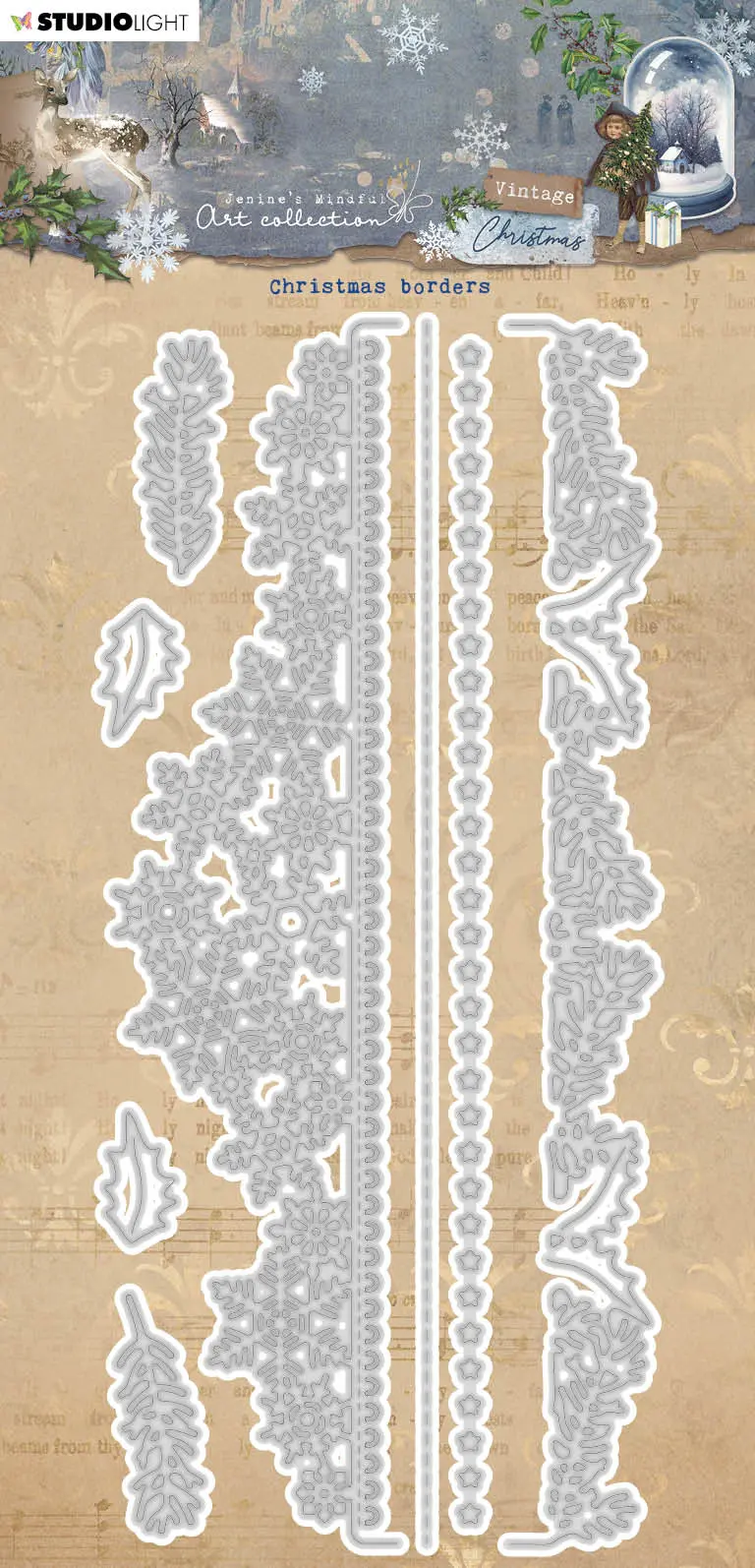 Jma Cutting Die Christmas Borders Vintage Christmas 95X210x1mm 8 Pc Nr.720 1