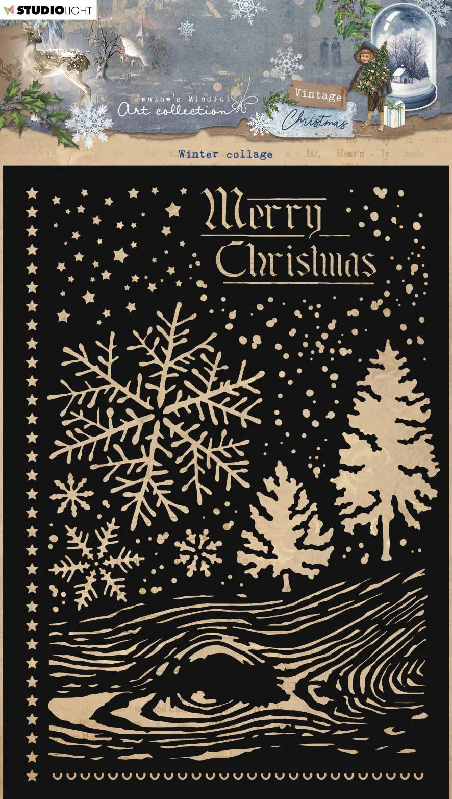 Jma Mask Winter Collage Vintage Christmas 148X210x1mm 1 Pc Nr.241 1