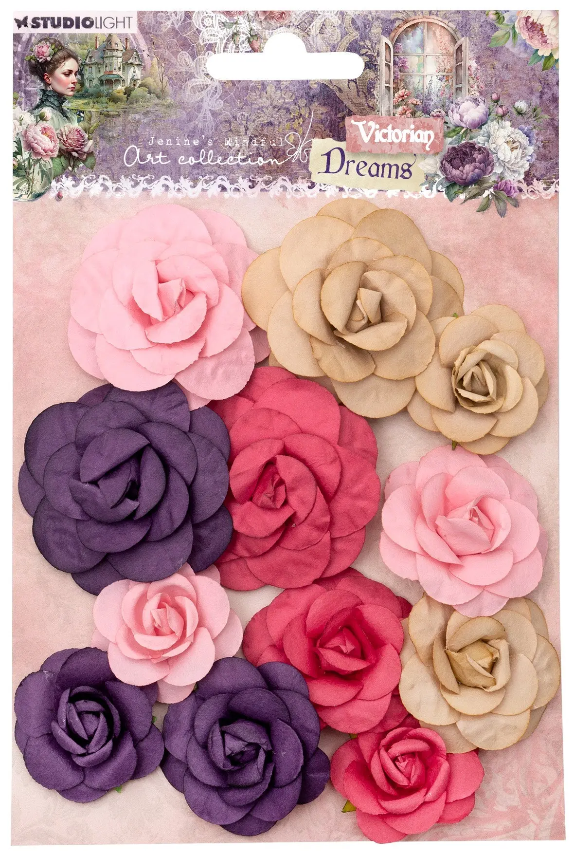 Jma Paper Flowers 3, 4 & 5 Cm Victorian Dreams 12 Pc 1
