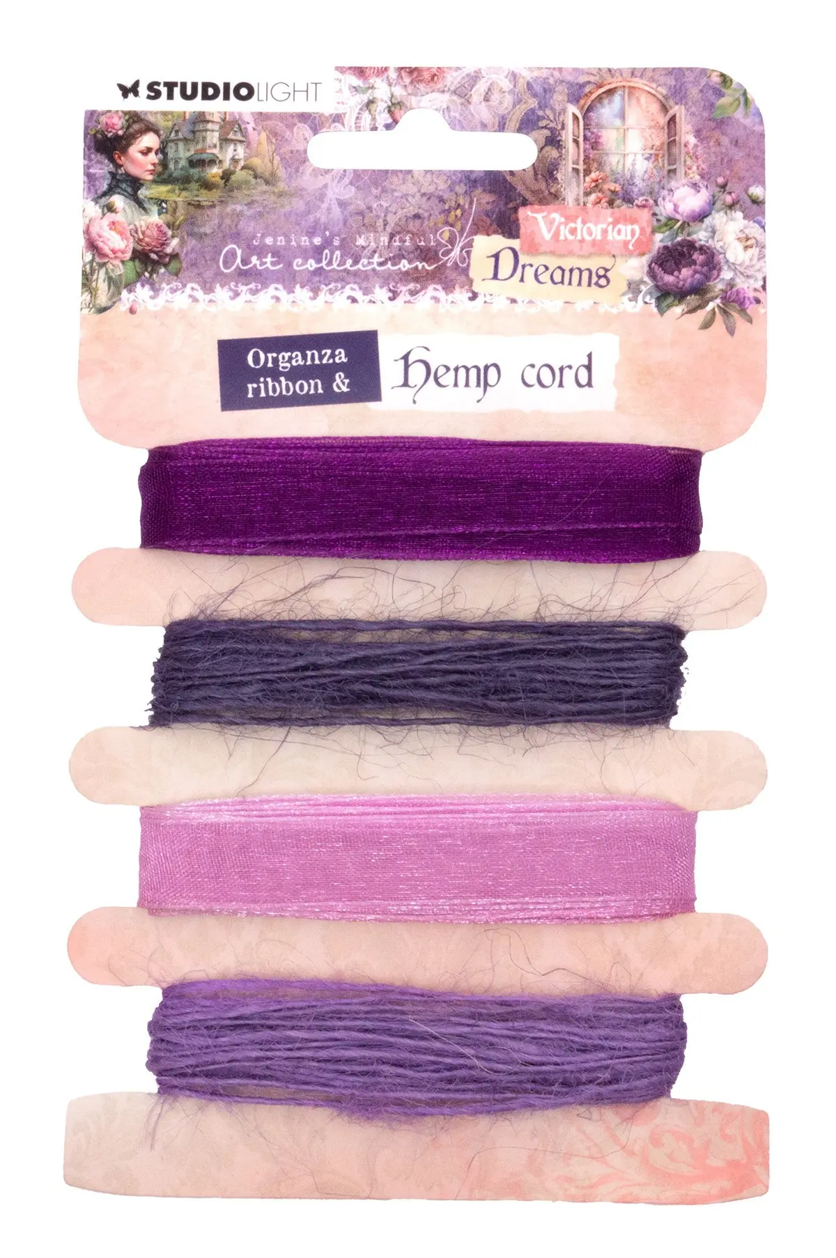 Jma Ribbon Organza & Hemp - Purples Victorian Dreams 4 Pc 1