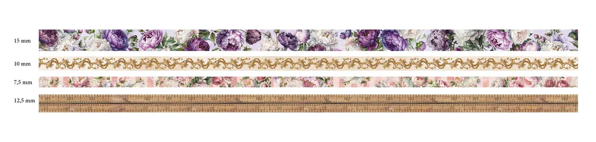 Jma Washi Tape Flowers & Borders Victorian Dreams 4 Pc 2