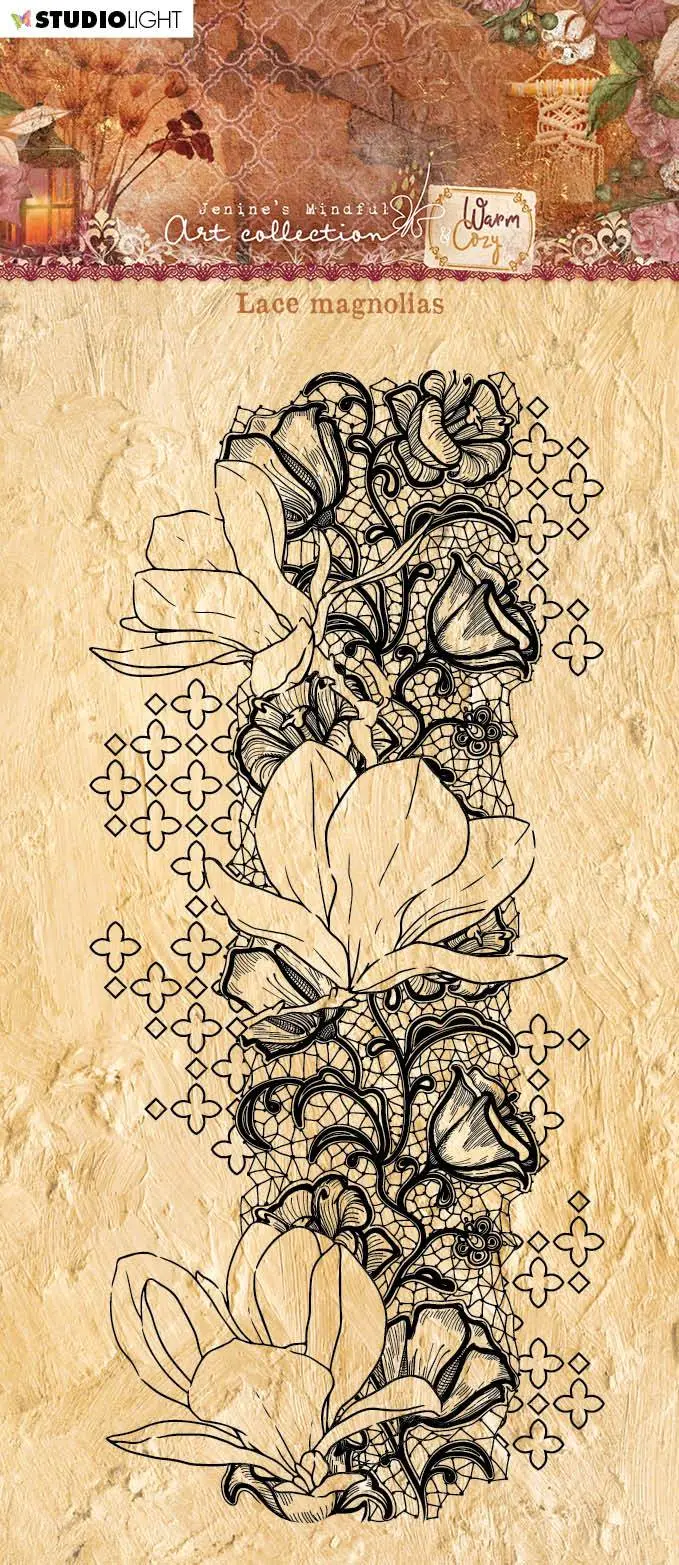 Jma Clear Stamp Lace Magnolias Warm & Cozy 105X210x3mm 1 Pc Nr.107 1