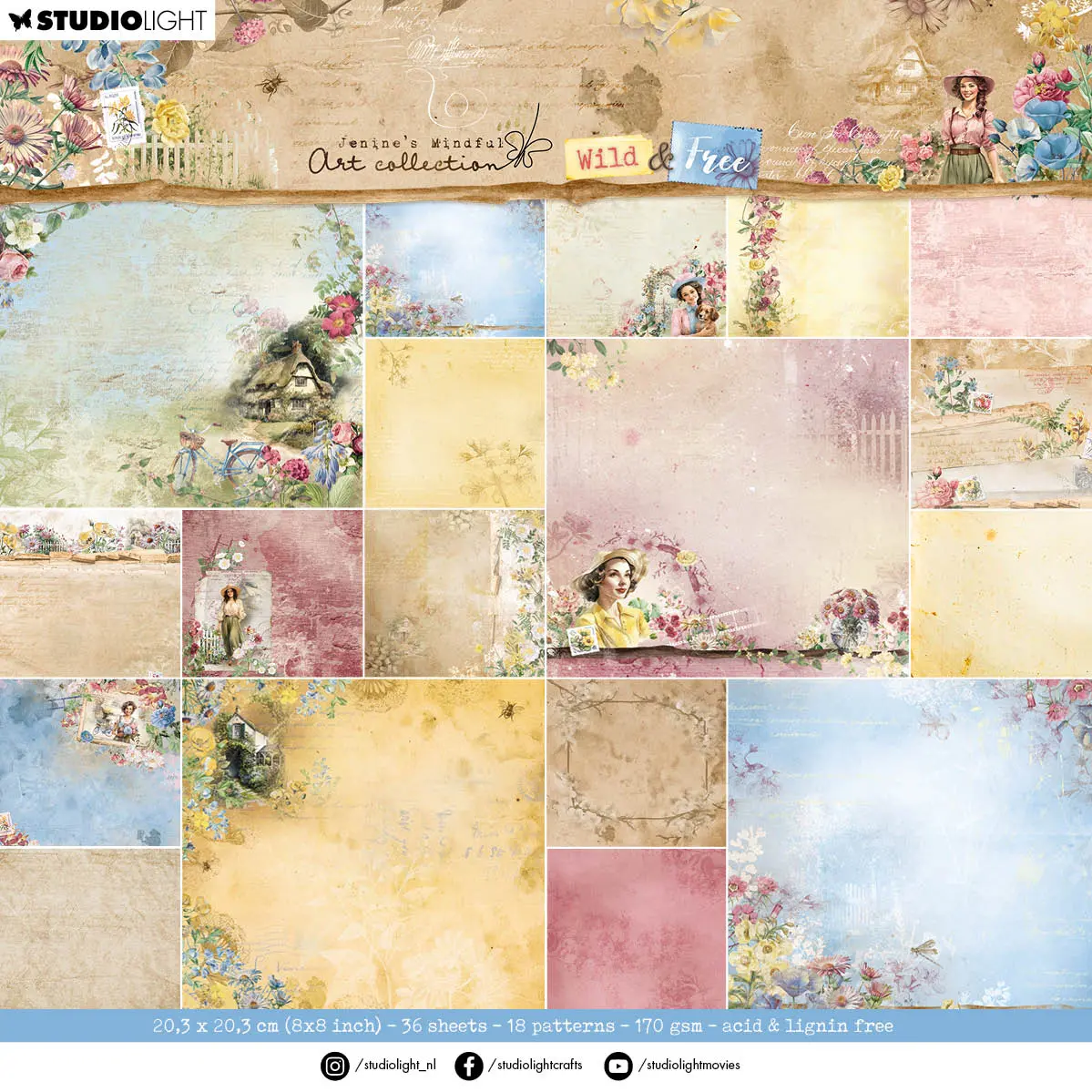 Jma Design Paper Pad Background Designs Wild & Free 36 Sh 1