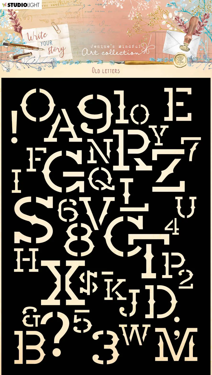 Jma Mask Old Letters Write Your Story 148X210x1mm 1 Pc Nr.101 1