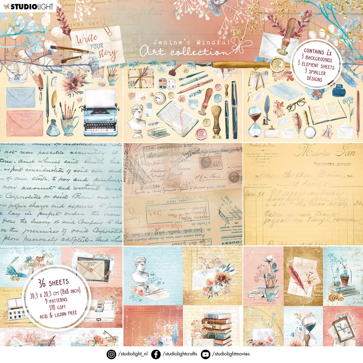 Jma Paper Pad Mixed Designs Write Your Story 203X203x9mm 36 Sh Nr.35 1