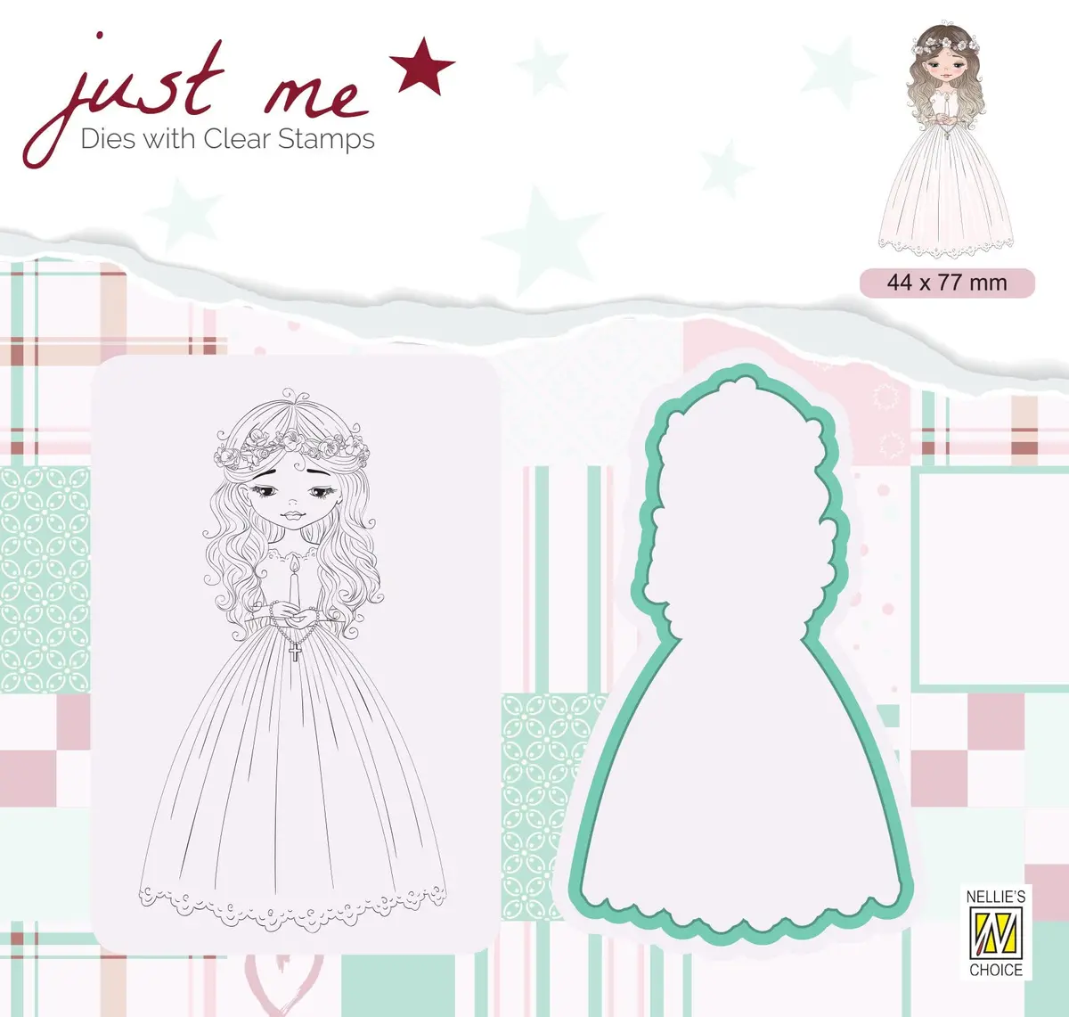 Just Me Stamp & Die Set Girl Communion 1